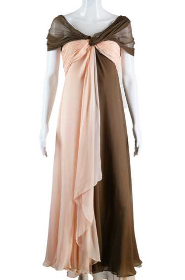 Bill Blass Grecian Silk Chiffon Gown - image 1