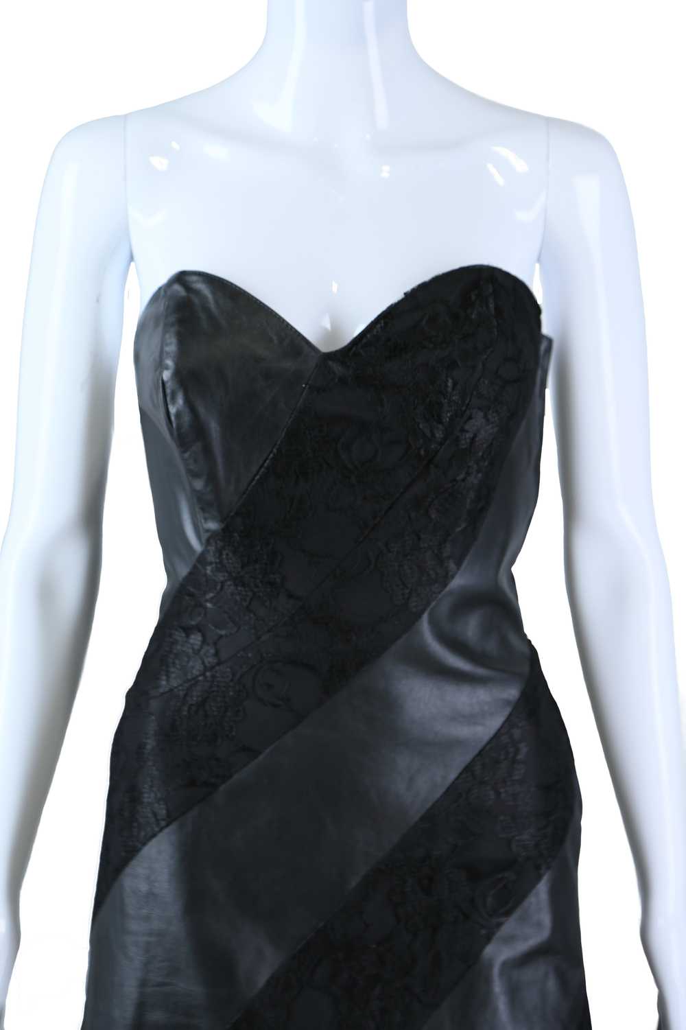 Leather + Lace Bustier Dress - image 4