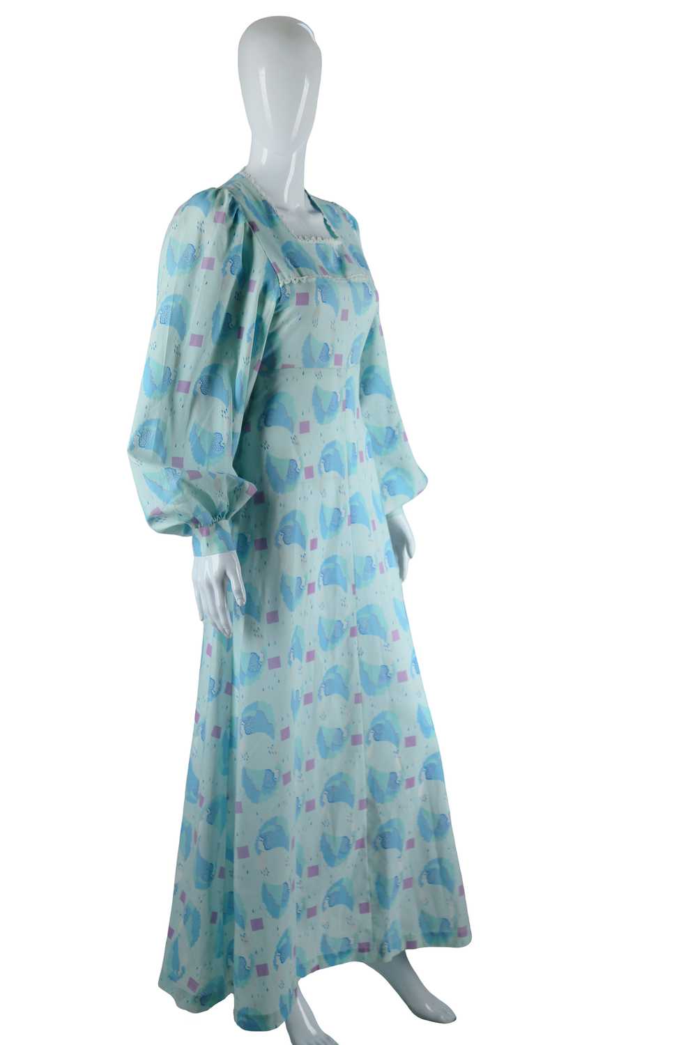 Raindrops and Faces in Profile Novelty Print Maxi… - image 11