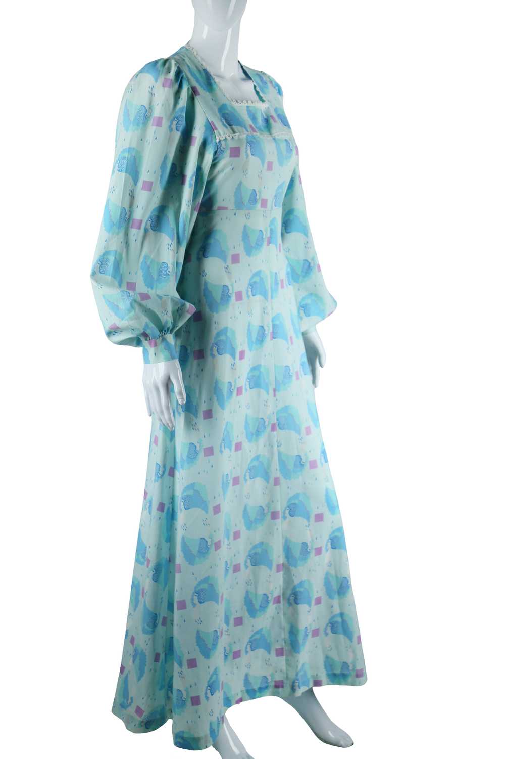 Raindrops and Faces in Profile Novelty Print Maxi… - image 12