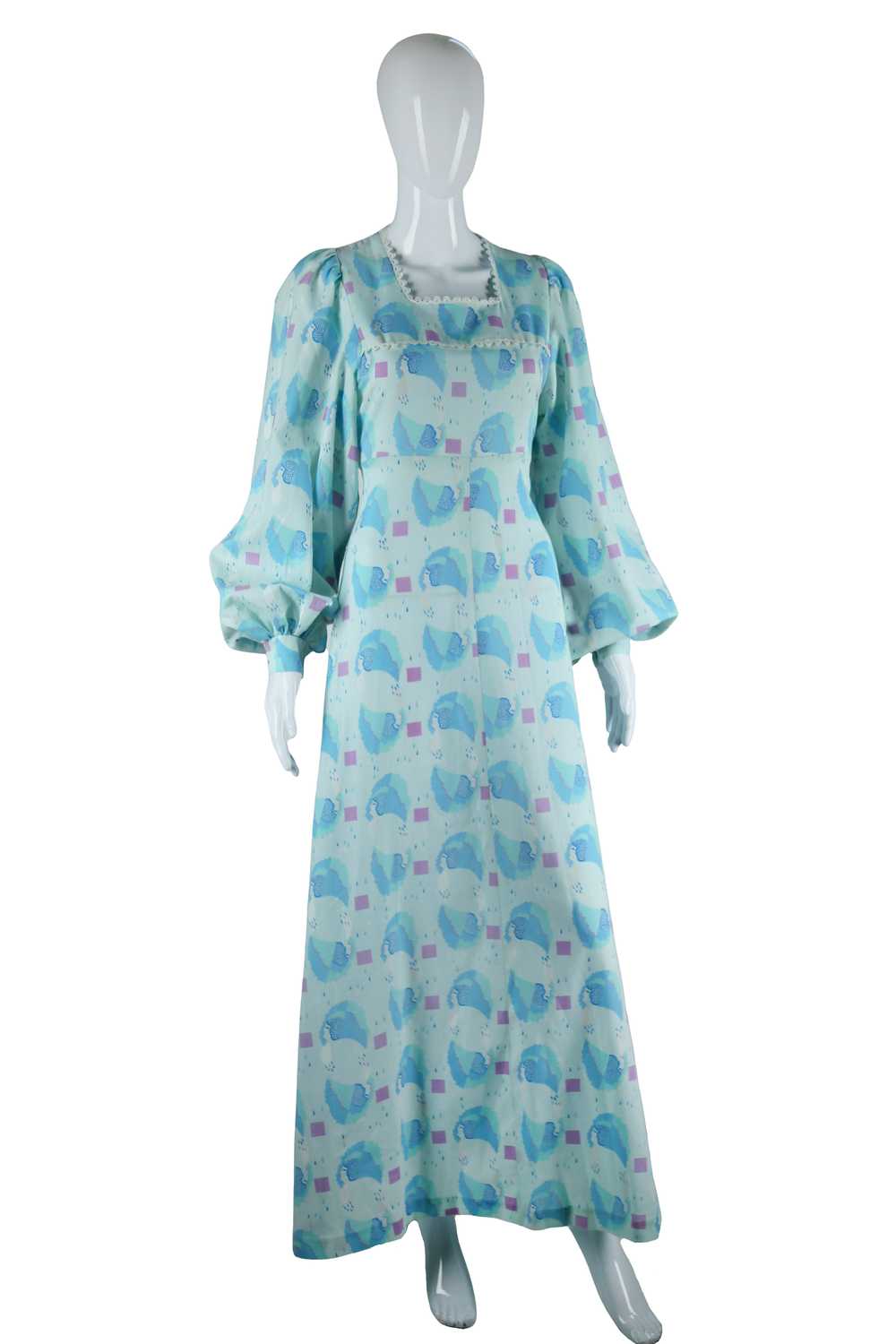 Raindrops and Faces in Profile Novelty Print Maxi… - image 2