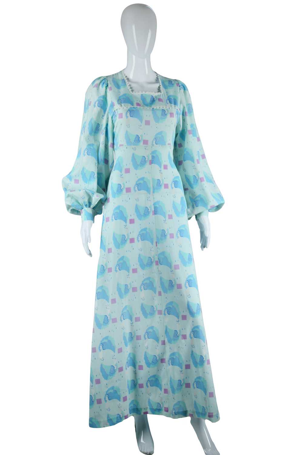 Raindrops and Faces in Profile Novelty Print Maxi… - image 3