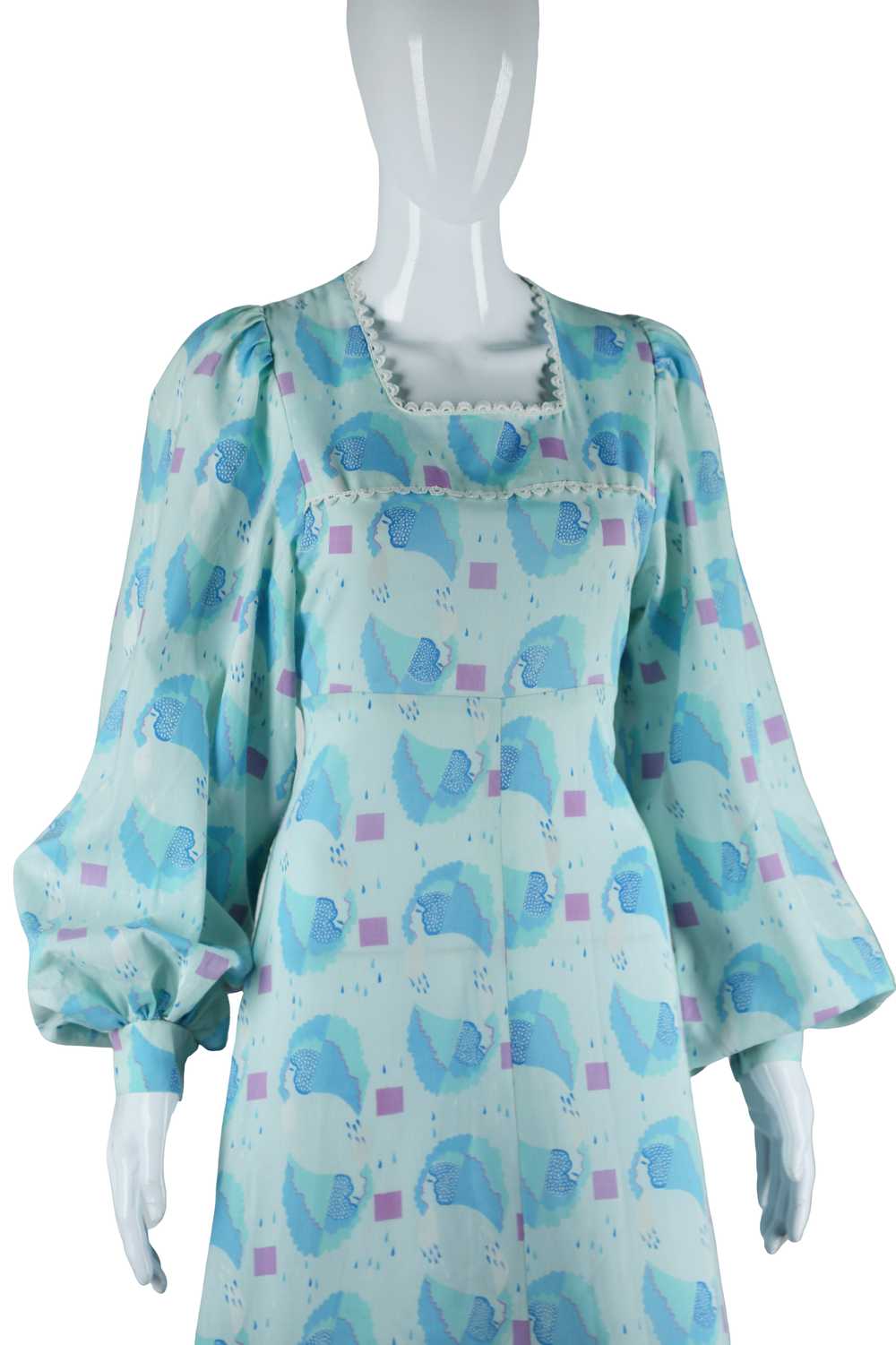 Raindrops and Faces in Profile Novelty Print Maxi… - image 6