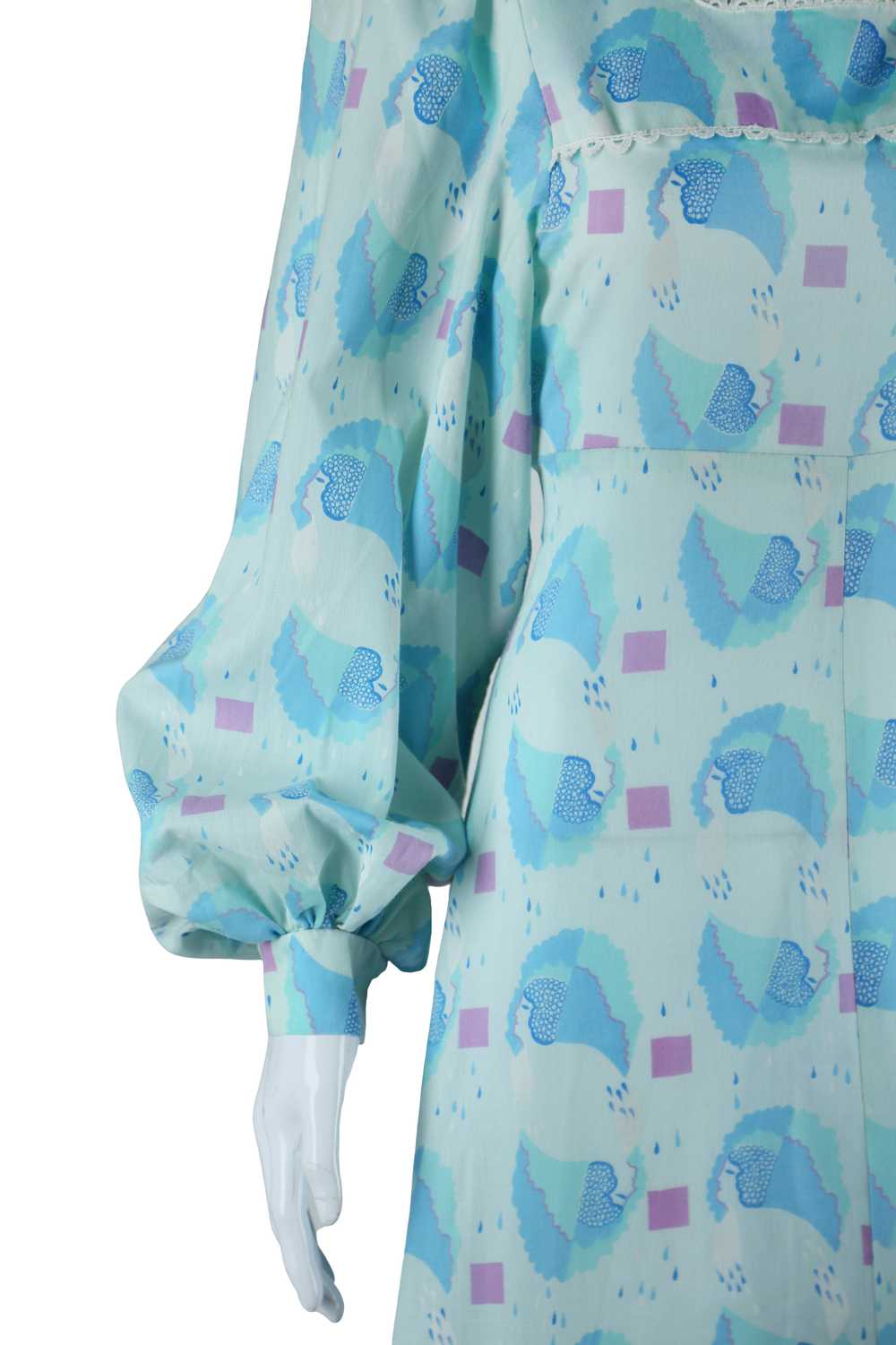 Raindrops and Faces in Profile Novelty Print Maxi… - image 7