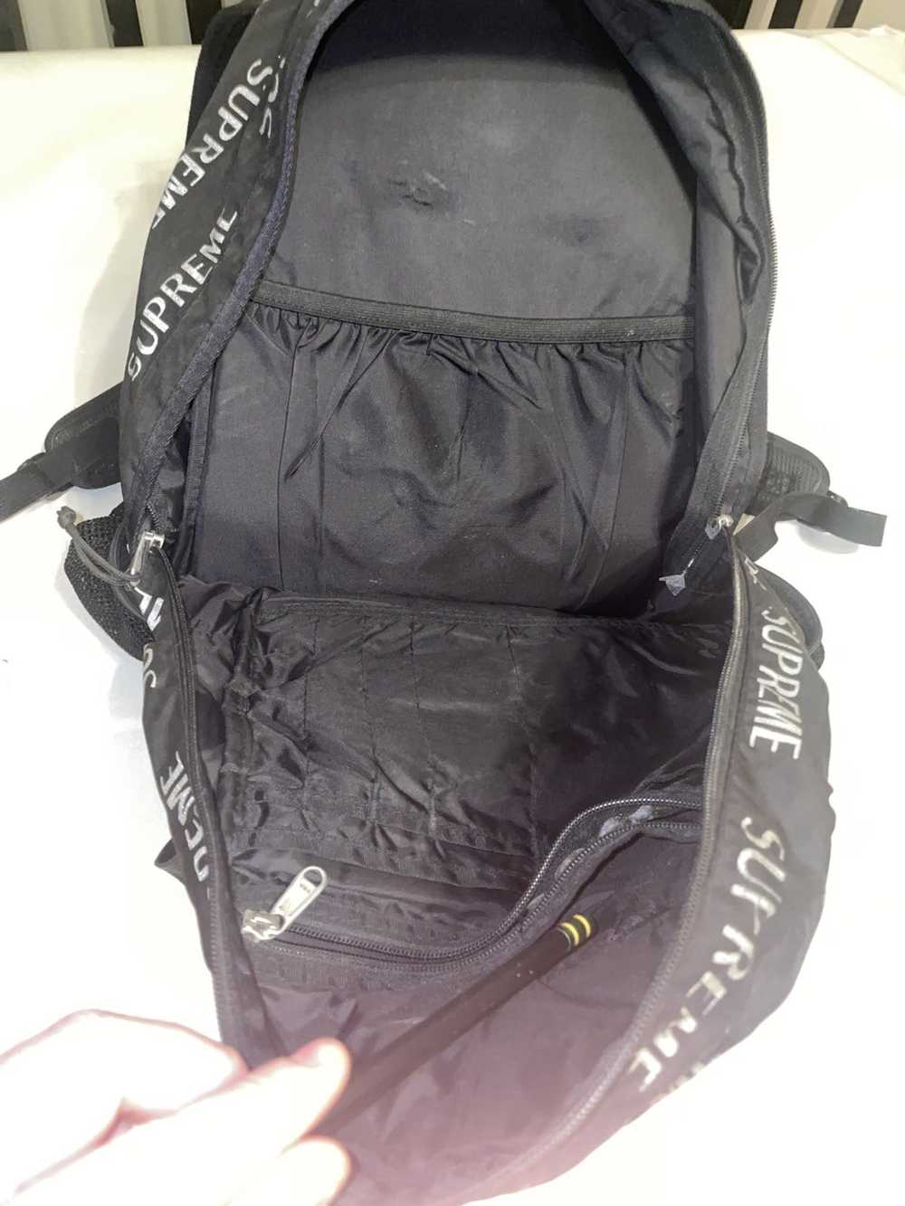 Supreme FW16 3M Reflective Repeat Black Backpack Bookbag Rare