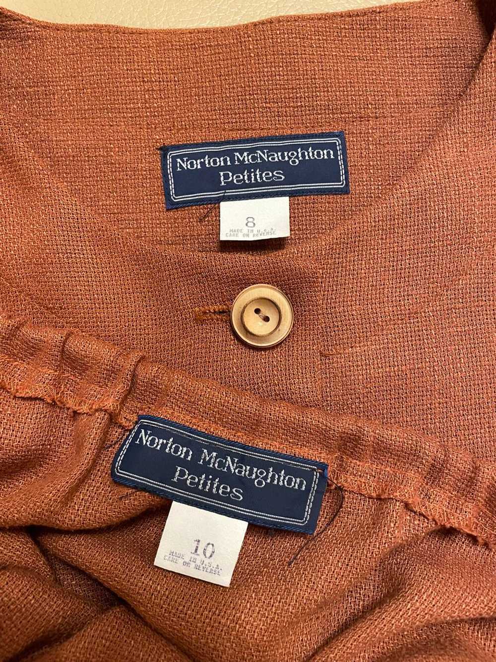 Norton McNaughton Vintage linen-blend rust suit s… - image 5