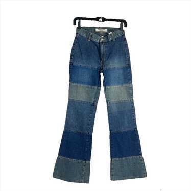 90s Patchwork Style Flare Jeans (XS) - image 1