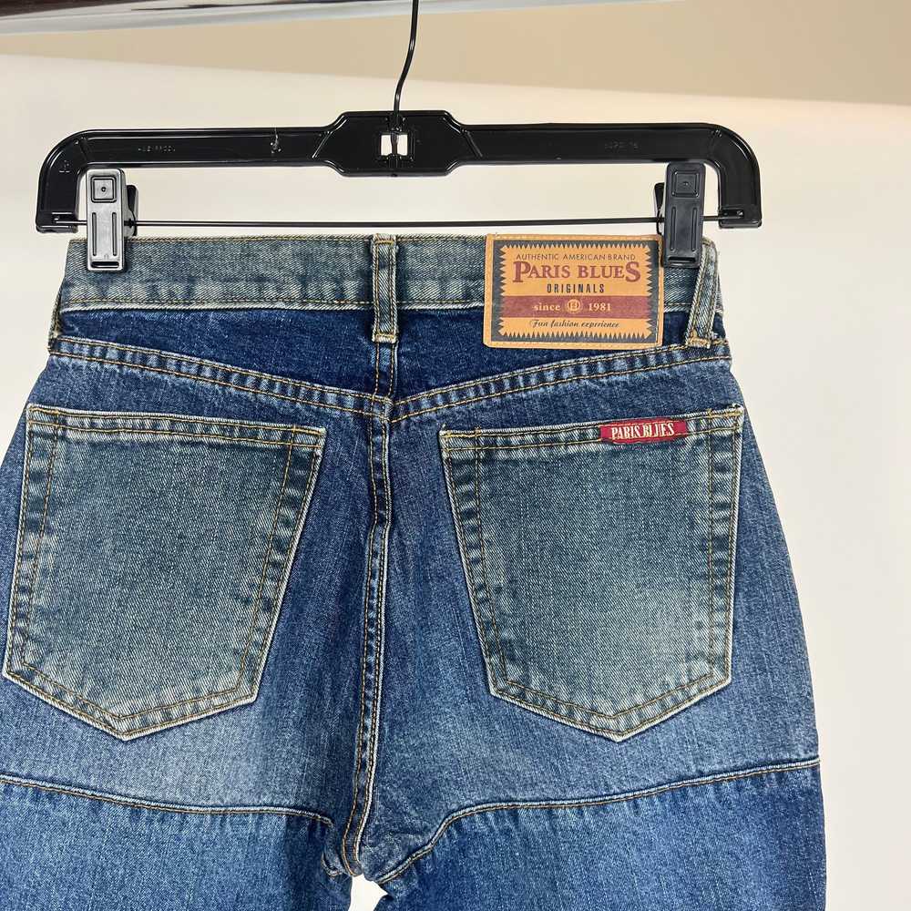 90s Patchwork Style Flare Jeans (XS) - image 2