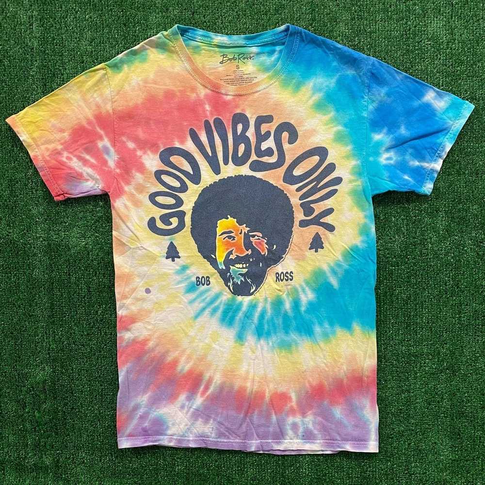 Art × Vintage Bob Ross Vintage Tie Dye T-Shirt - image 1