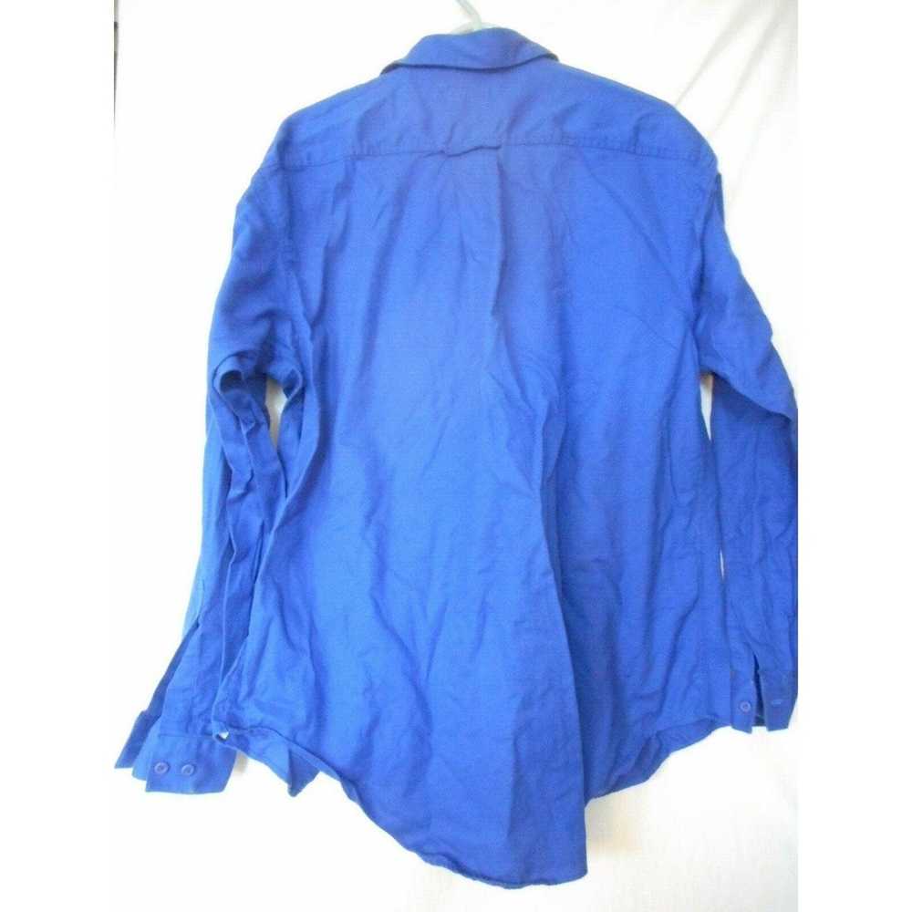 Arrow Vintage 1980s Arrow Blue Yellow Shirt Size … - image 4