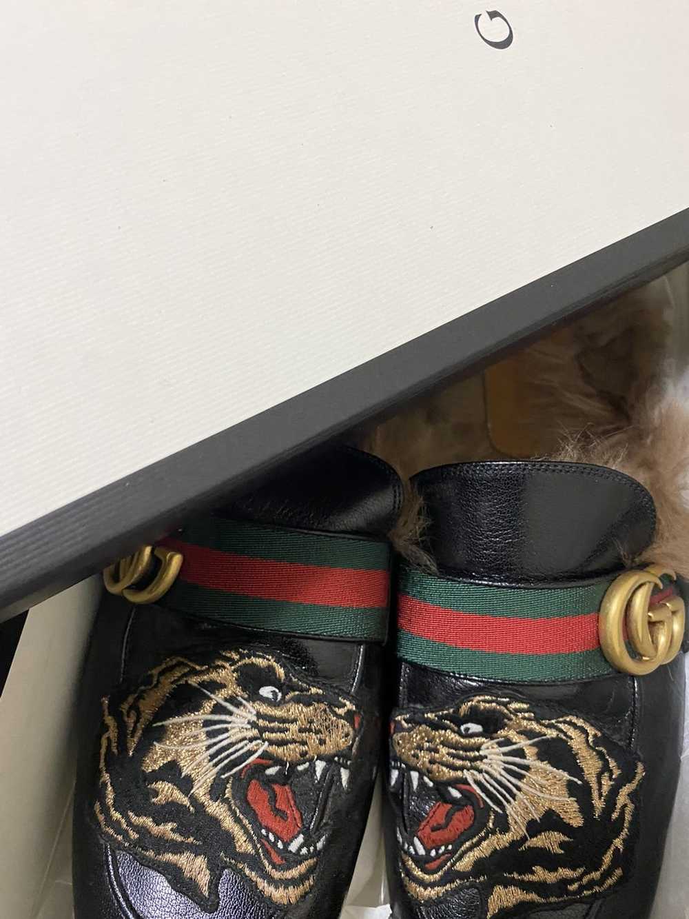 Gucci Gucci Black Angry Cat New Princetown Loafers - image 1