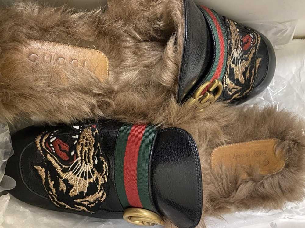Gucci Gucci Black Angry Cat New Princetown Loafers - image 3