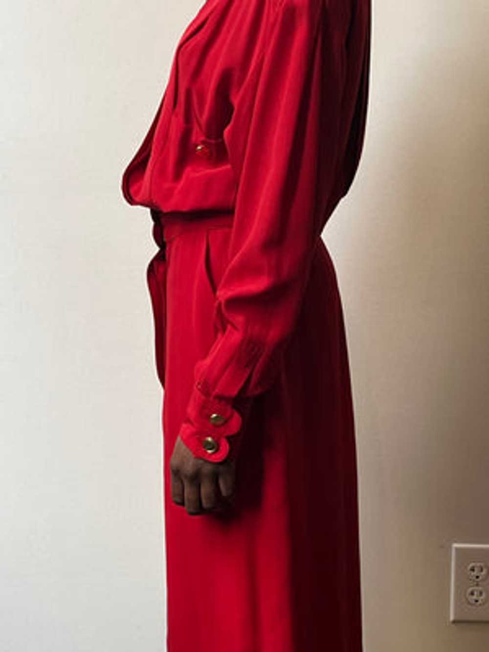 Chanel red silk pleated back dress - image 6
