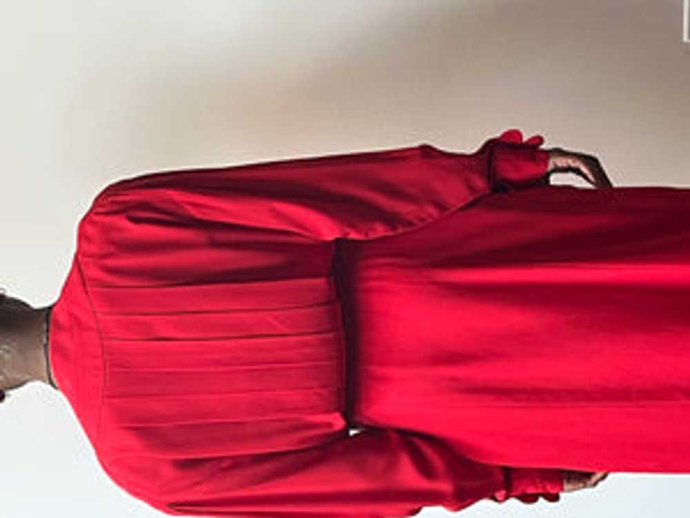 Chanel red silk pleated back dress - image 8
