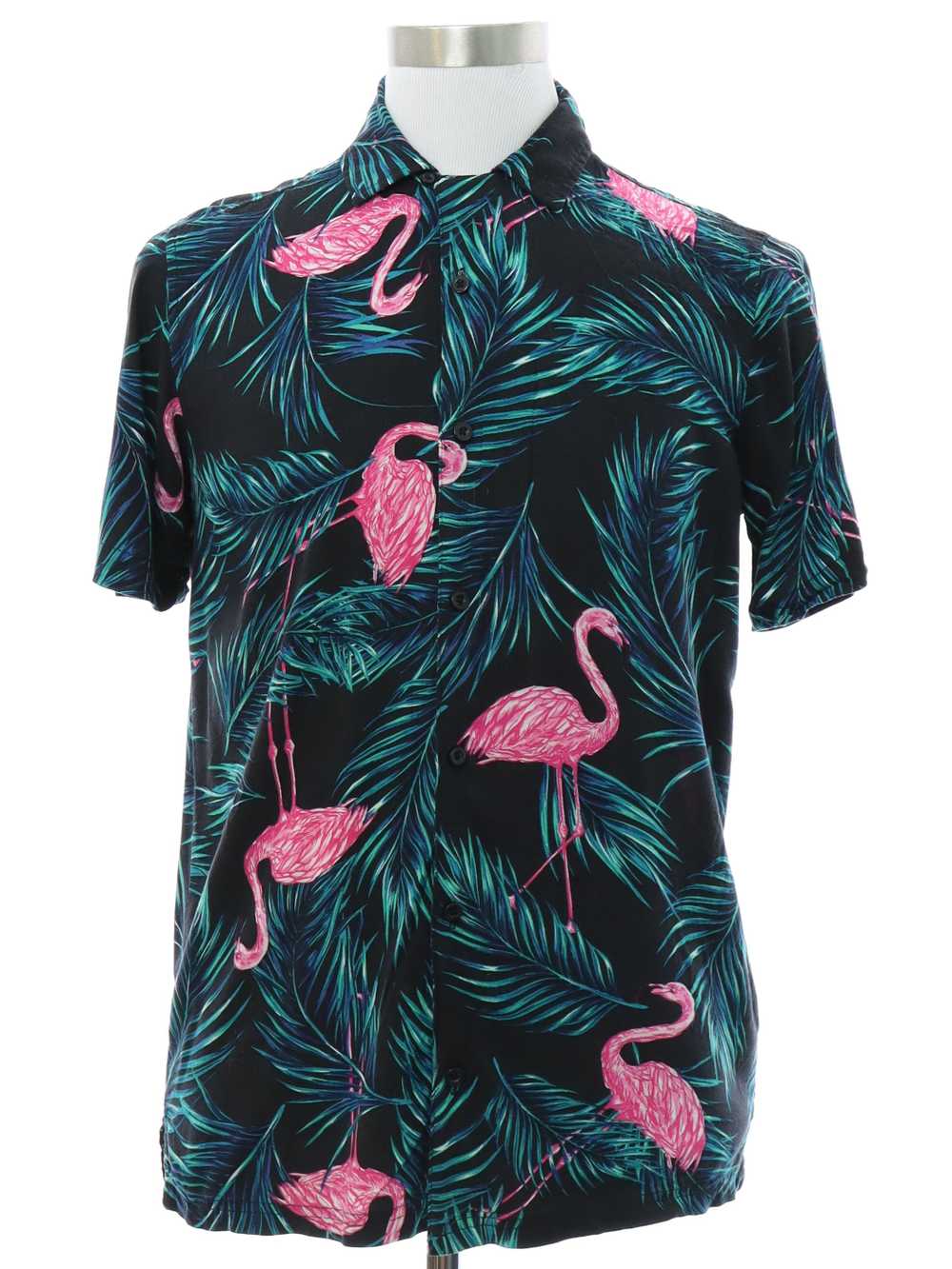 1990's Drill Clothing Co. Mens Rayon Flamingo Pri… - image 1