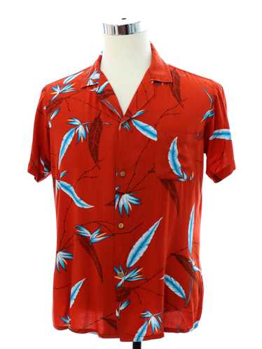 1990's Tropical Island Mens Rayon Hawaiian Shirt