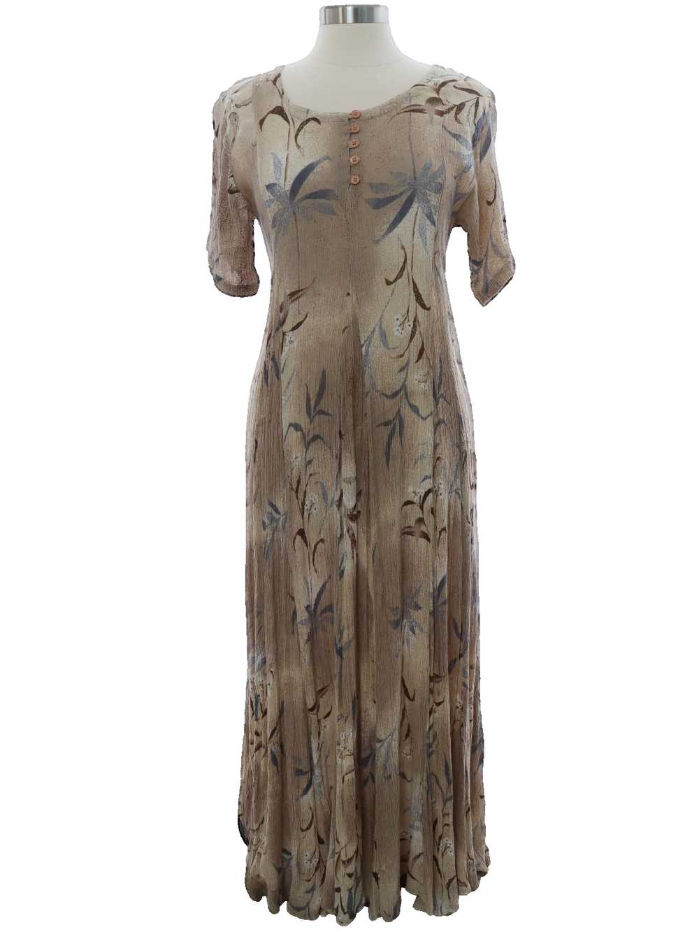 1990's Rayon Blend Maxi Dress - image 1