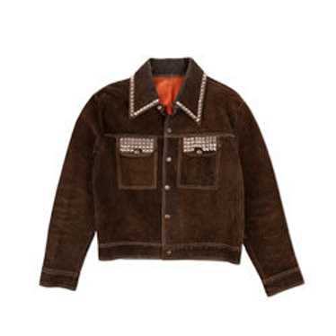 70's BandS BRWN SUEDE JACKET W/STUDS - image 1