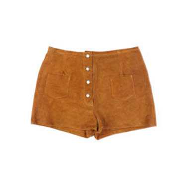 BROWN SUEDE SHORTS W/POCKETS - image 1