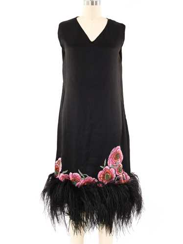 1920's Feather Trimmed Dress - image 1