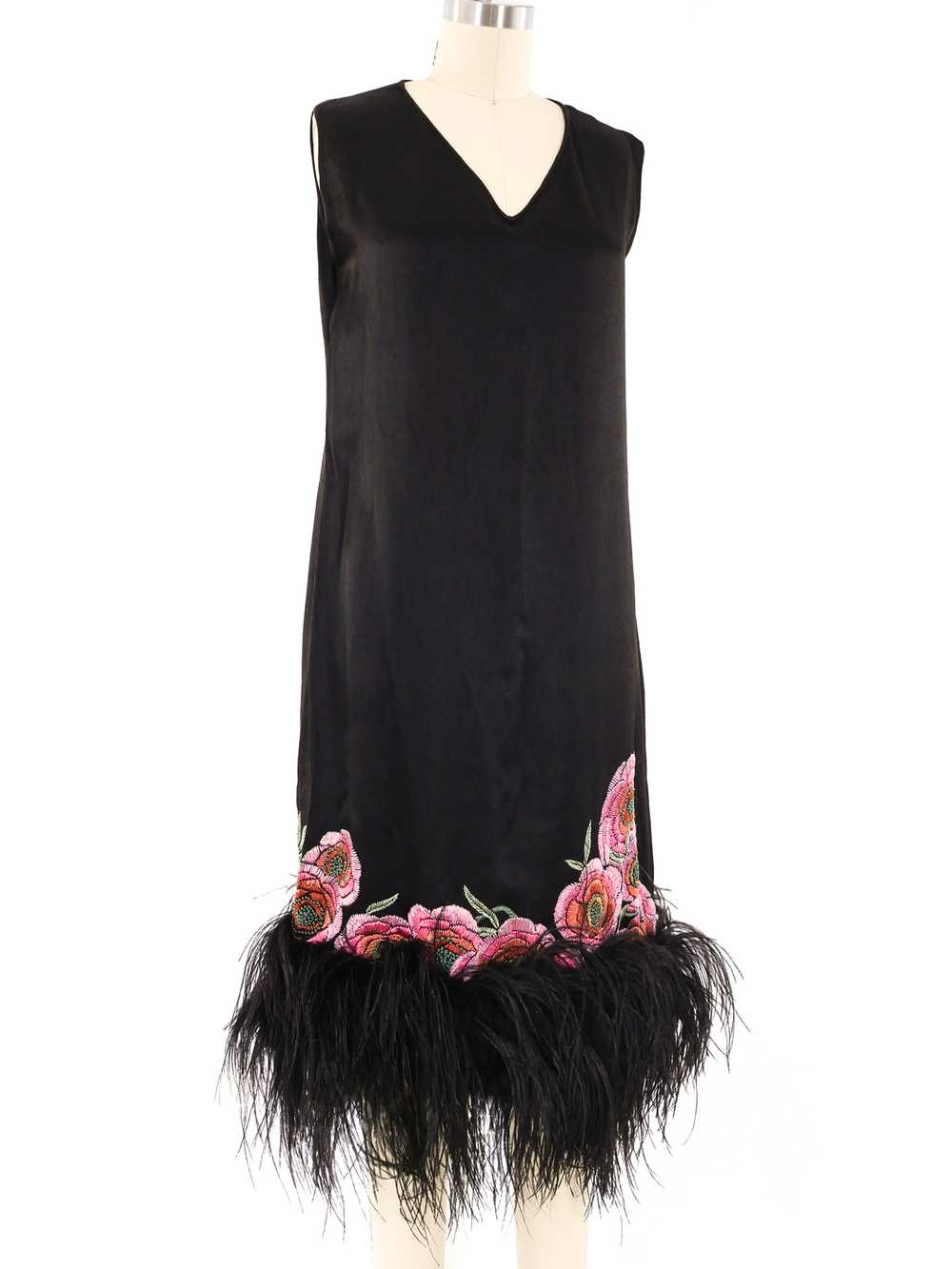 1920's Feather Trimmed Dress - image 3