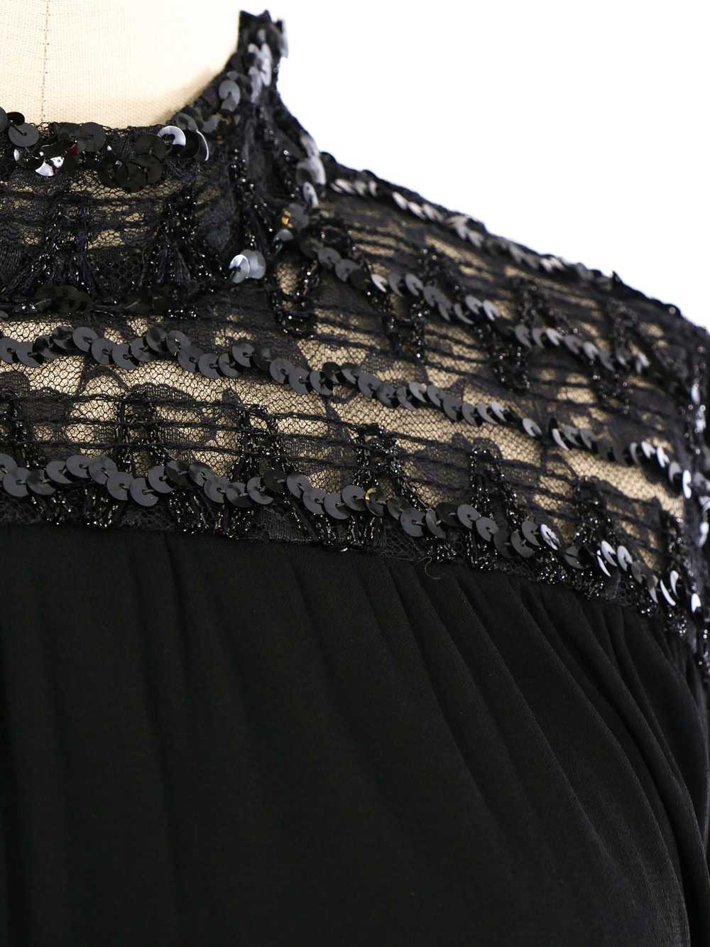 Pierre Cardin Sequin Trimmed Chiffon Dress - image 2