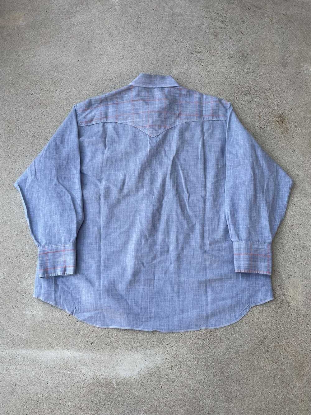 Vintage Vintage 60’s/70s Western Chambray Pearl S… - image 2