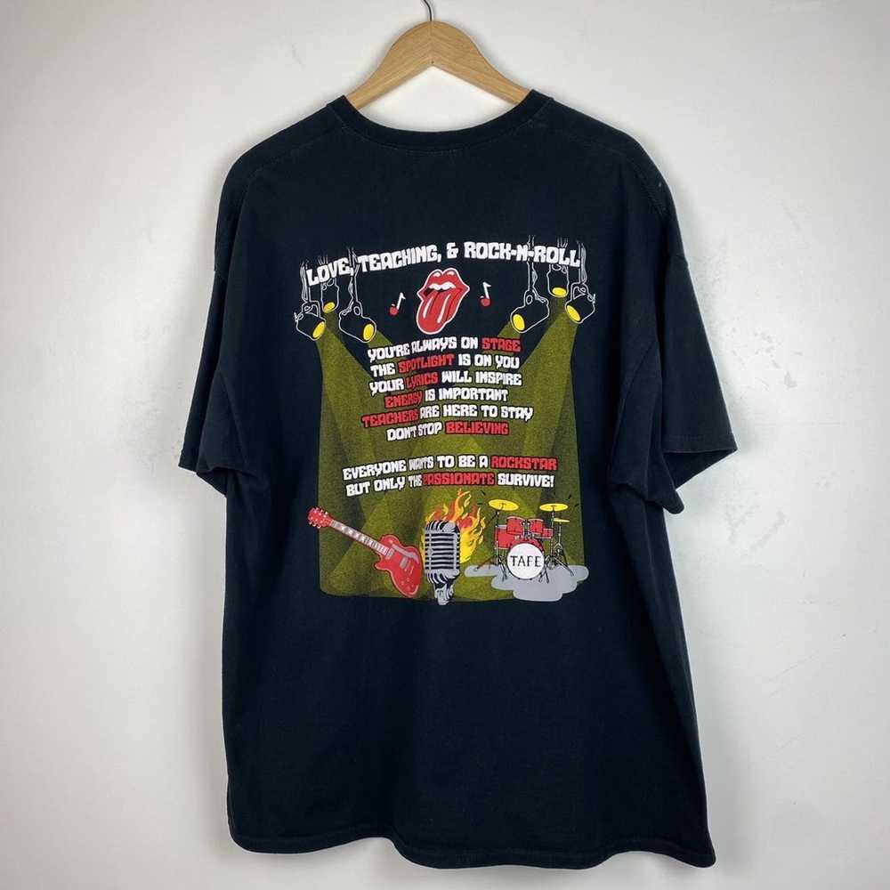 Gildan TAFE t-shirt with Rolling Stones tongue an… - image 2