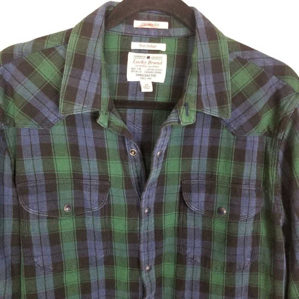 Lucky Brand Lucky Brand M Plaid Snap Classic Fit … - image 2