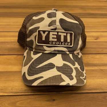 Yeti Rainbow Trout Logo Badge Trucker Hat Black