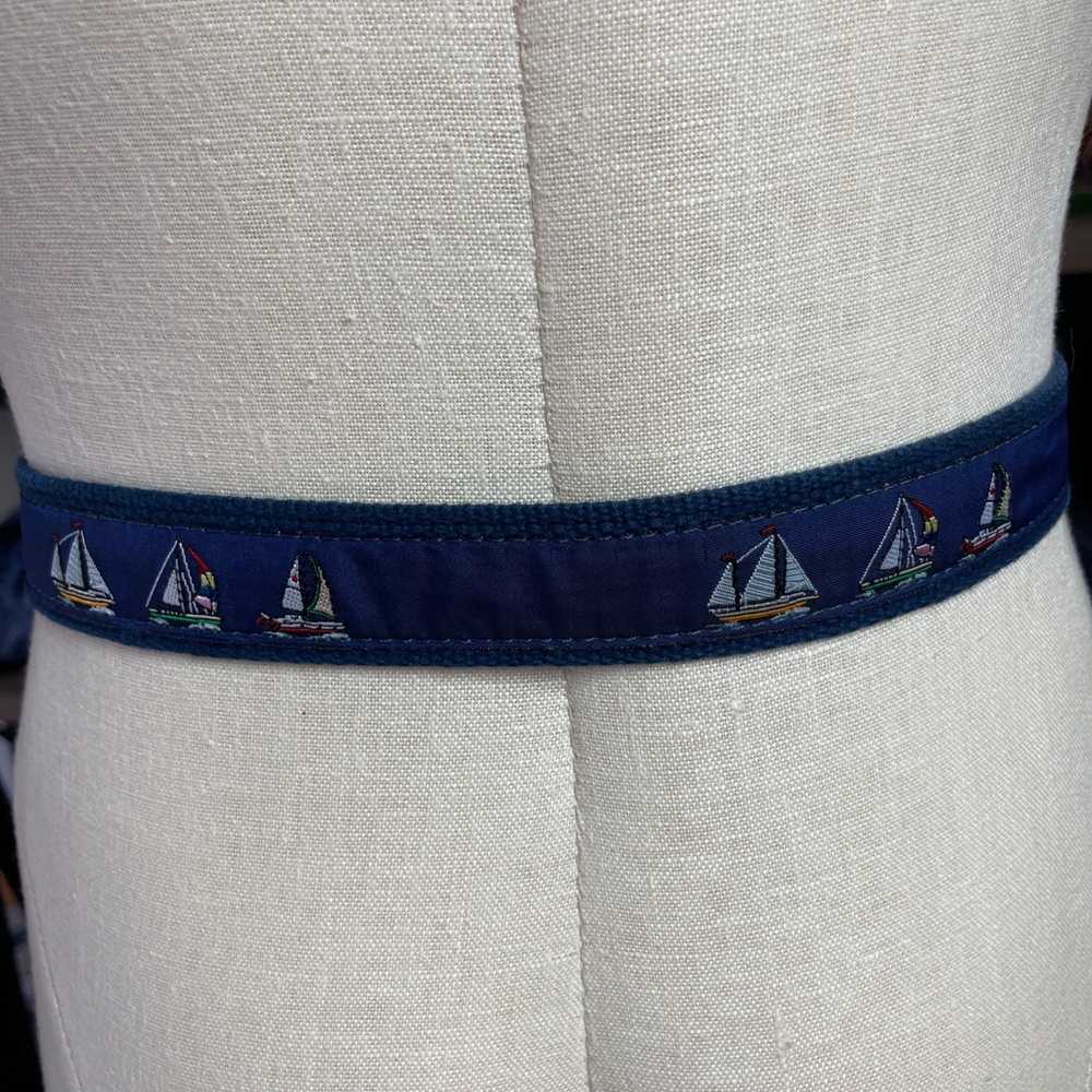 Vintage Nautical Blue Web Sailboat with Solid Bra… - image 4