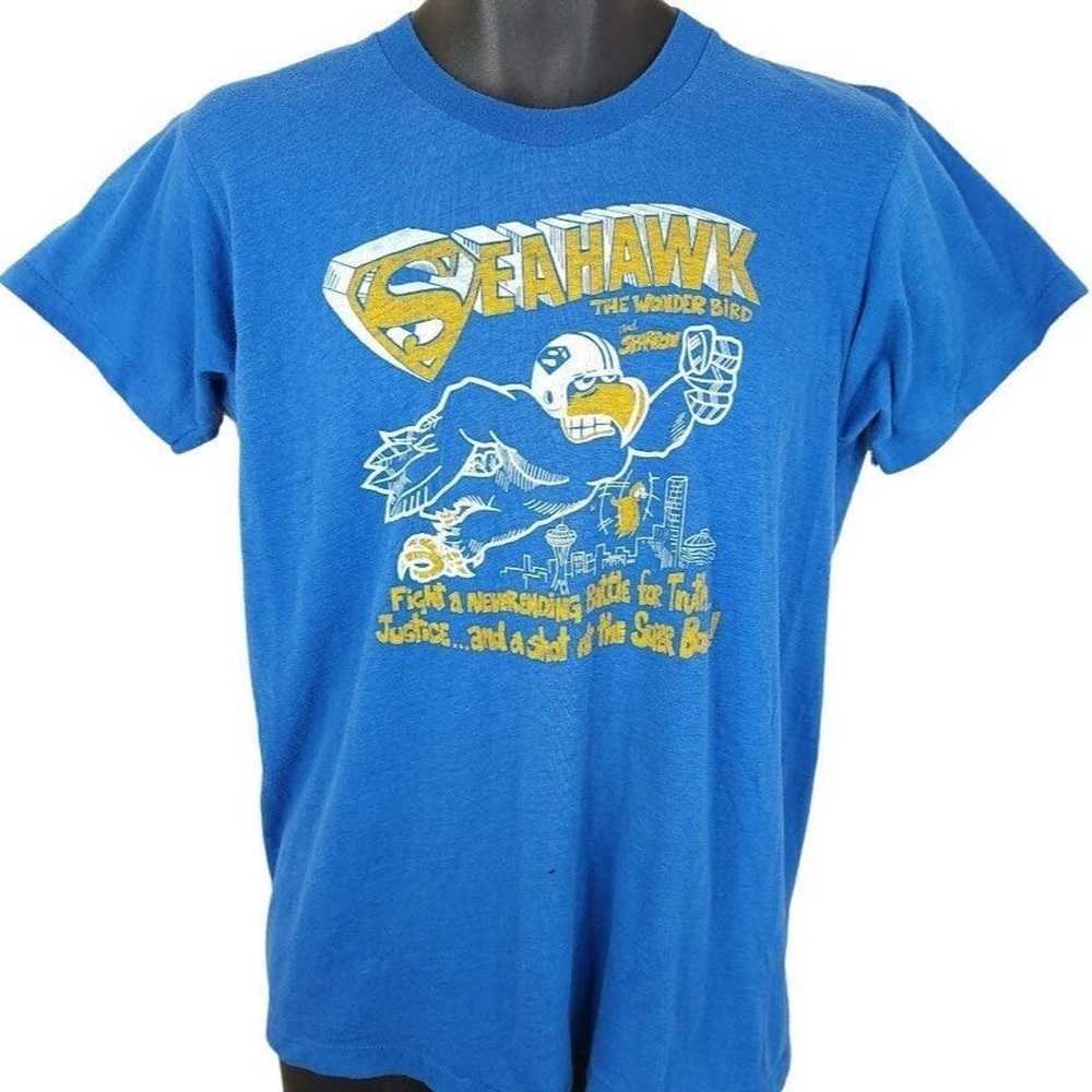 NFL Seattle Seahawks T Shirt Vintage 80s NFL Foot… - image 1