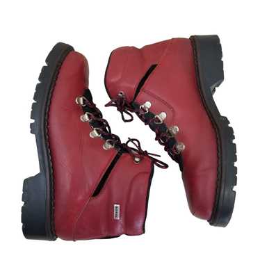 Sorel Sorel 7.5 Red Leather Mountaineering Ankle … - image 1