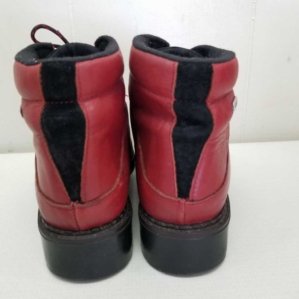Sorel Sorel 7.5 Red Leather Mountaineering Ankle … - image 3