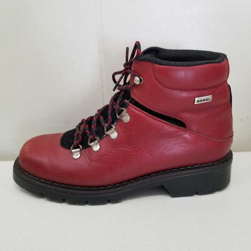 Sorel Sorel 7.5 Red Leather Mountaineering Ankle … - image 6