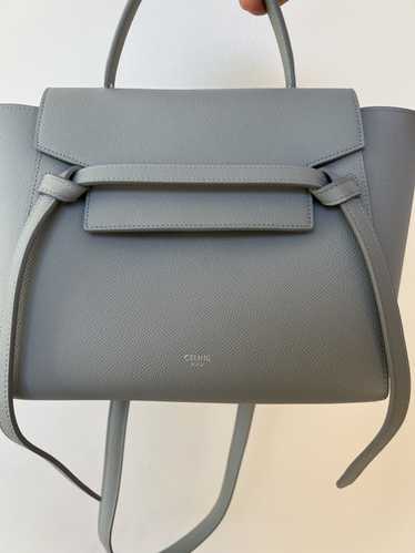 Celine NANO BELT BAG IN GRAINED CALFSKIN LIGHT BLU