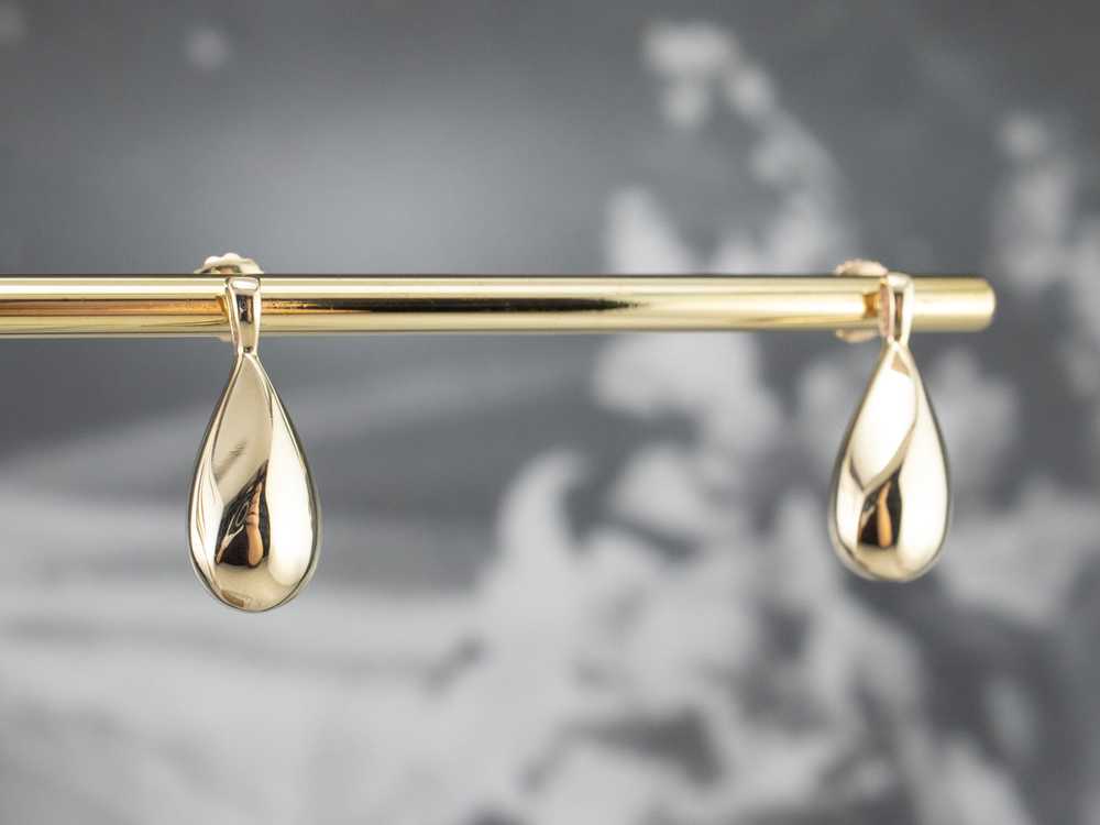 Teardrop Gold Drop Earrings - image 10