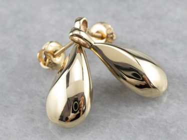 Teardrop Gold Drop Earrings - image 1