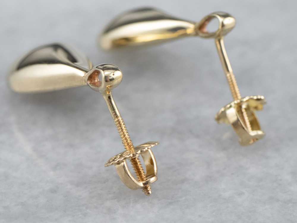 Teardrop Gold Drop Earrings - image 6