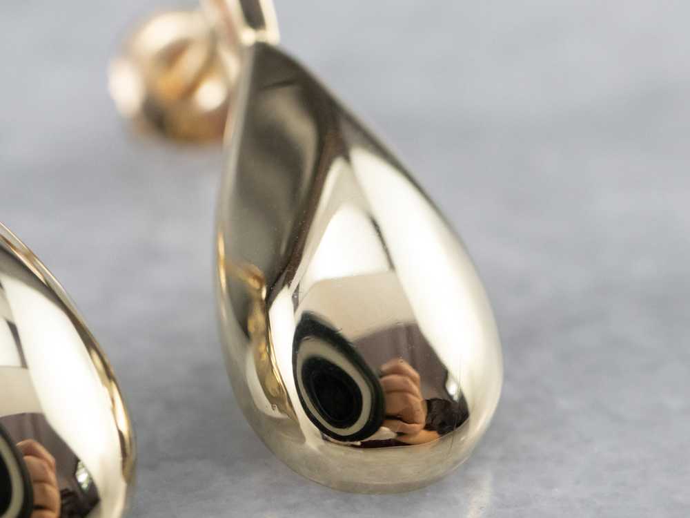 Teardrop Gold Drop Earrings - image 7