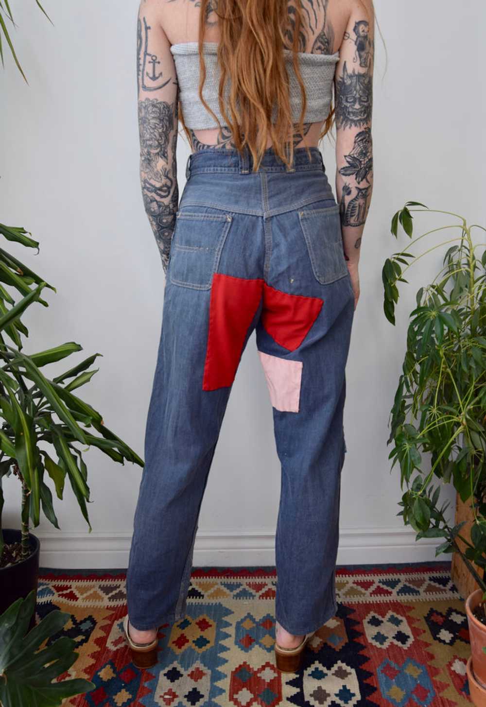 Vintage Patchwork Jeans - image 2