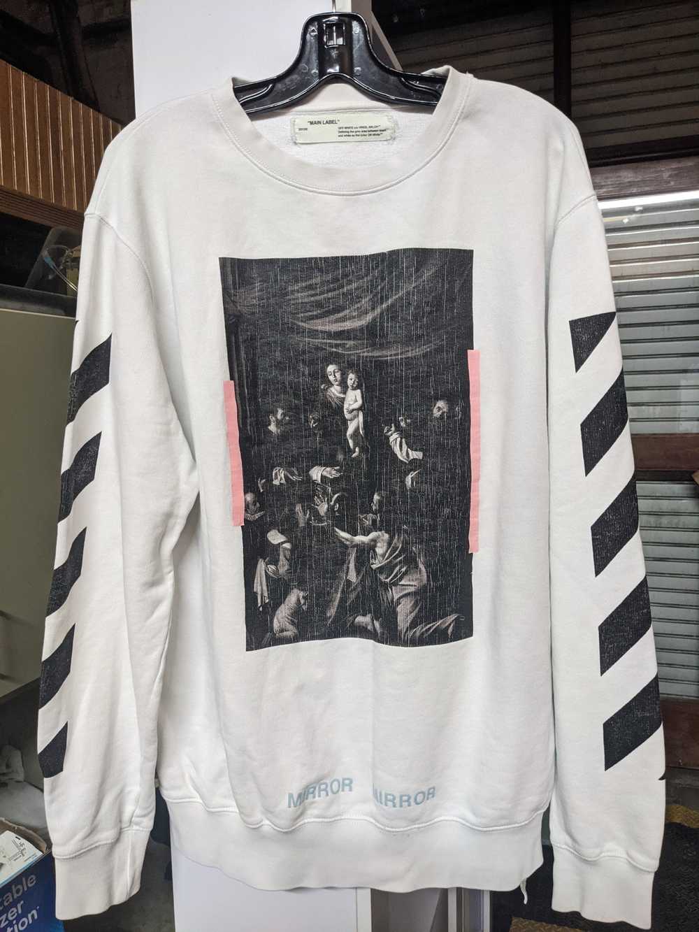 Off-White c/o VIRGIL ABLOH Hoodie 2013 Mirror Mirror MAIN LABEL White  Stripe!