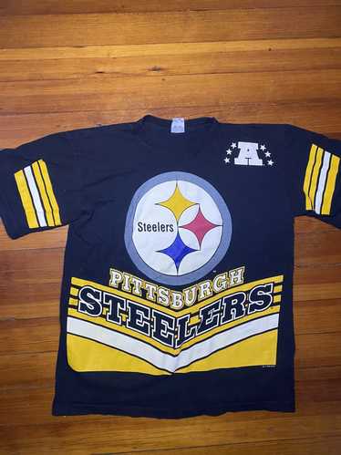 Starter Mens Pittsburgh Steelers Graphic T-Shirt, Yellow, Large