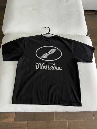 WE11DONE Reflective Black logo tee