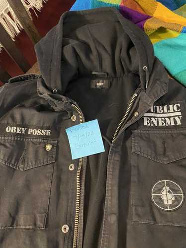 Obey OBEY & Public Enemy Black JACKET, logo/patch 