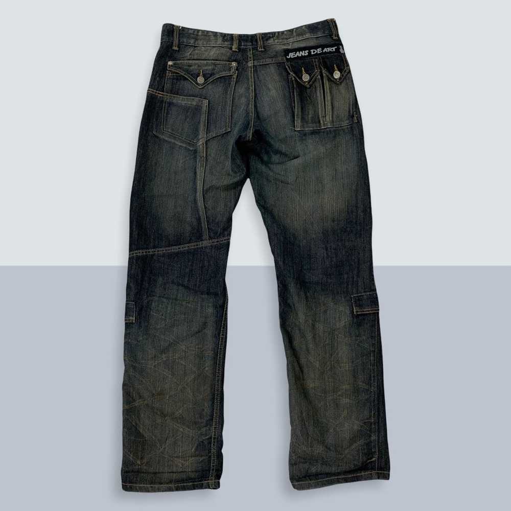 Distressed Denim Jeans De Art Bondage Style Distr… - image 2