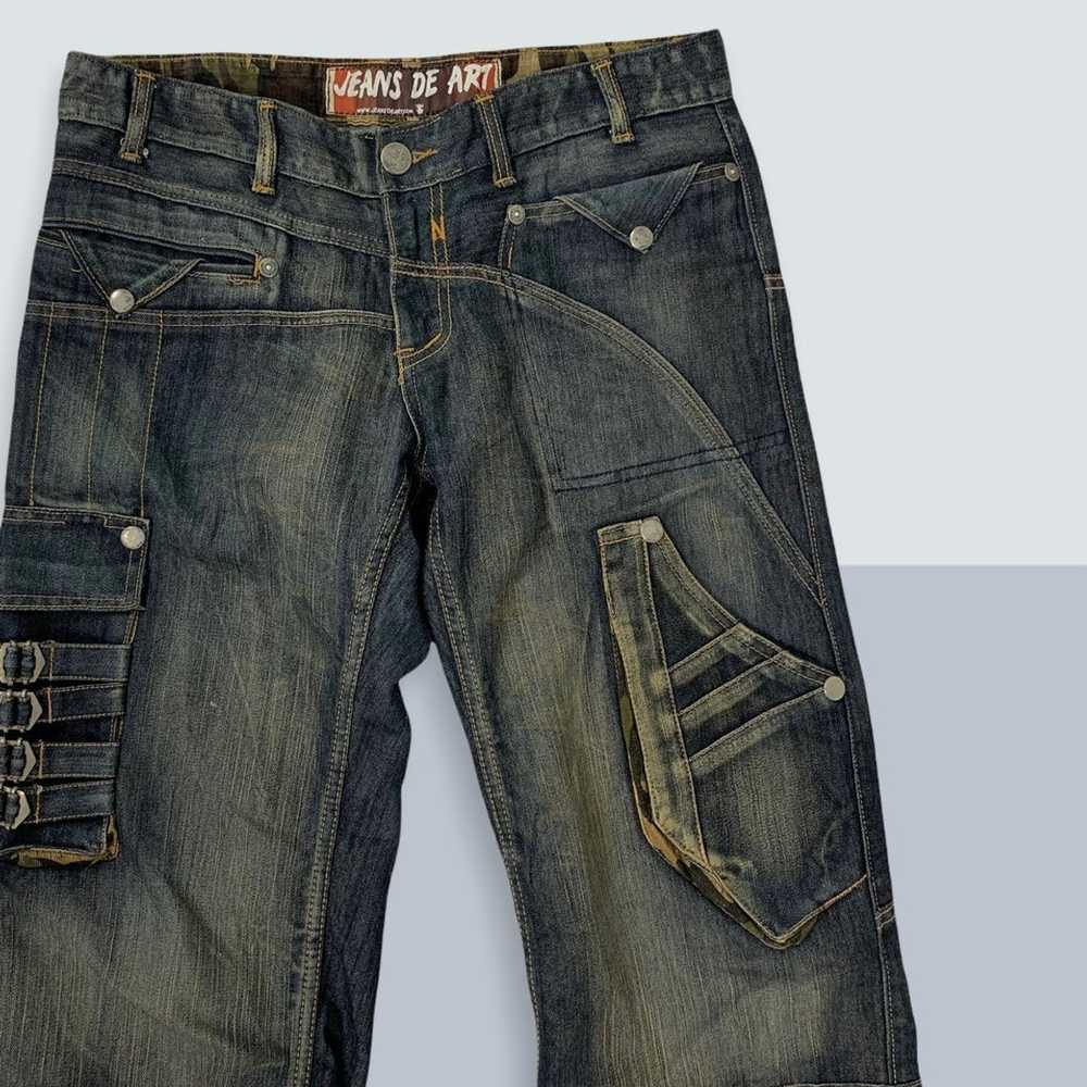 Distressed Denim Jeans De Art Bondage Style Distr… - image 3