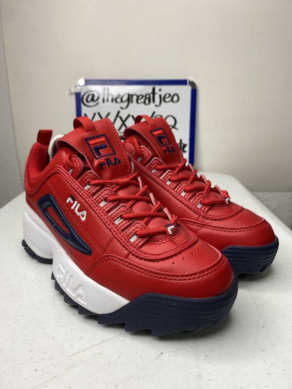 Fila Disruptor 2 Premium Big Kids Red Navy - Gem