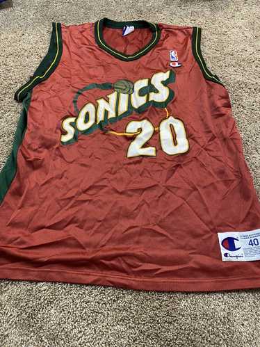 VINTAGE CHAMPION NBA SEATTLE SUPERSONICS PAYTON #20 JERSEY 1990s SIZE –  Vintage rare usa