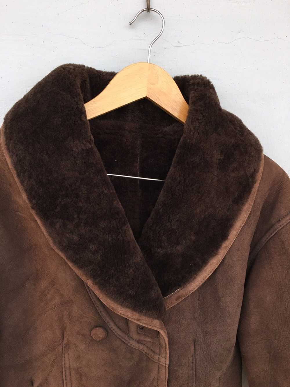 Japanese Brand × Sheepskin Coat Vtg sheepskin GRA… - image 6